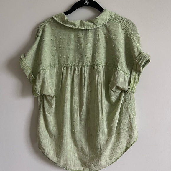 Anthropologie ~Pilcro The Cammie Surf Blouse Embroidered Hem - Picture 9 of 9